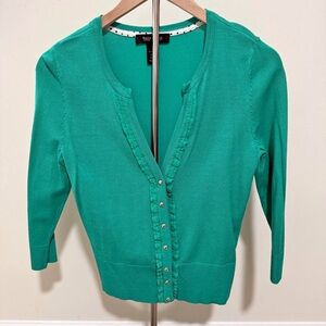 White House Black Market Teal Cardigan Sweater